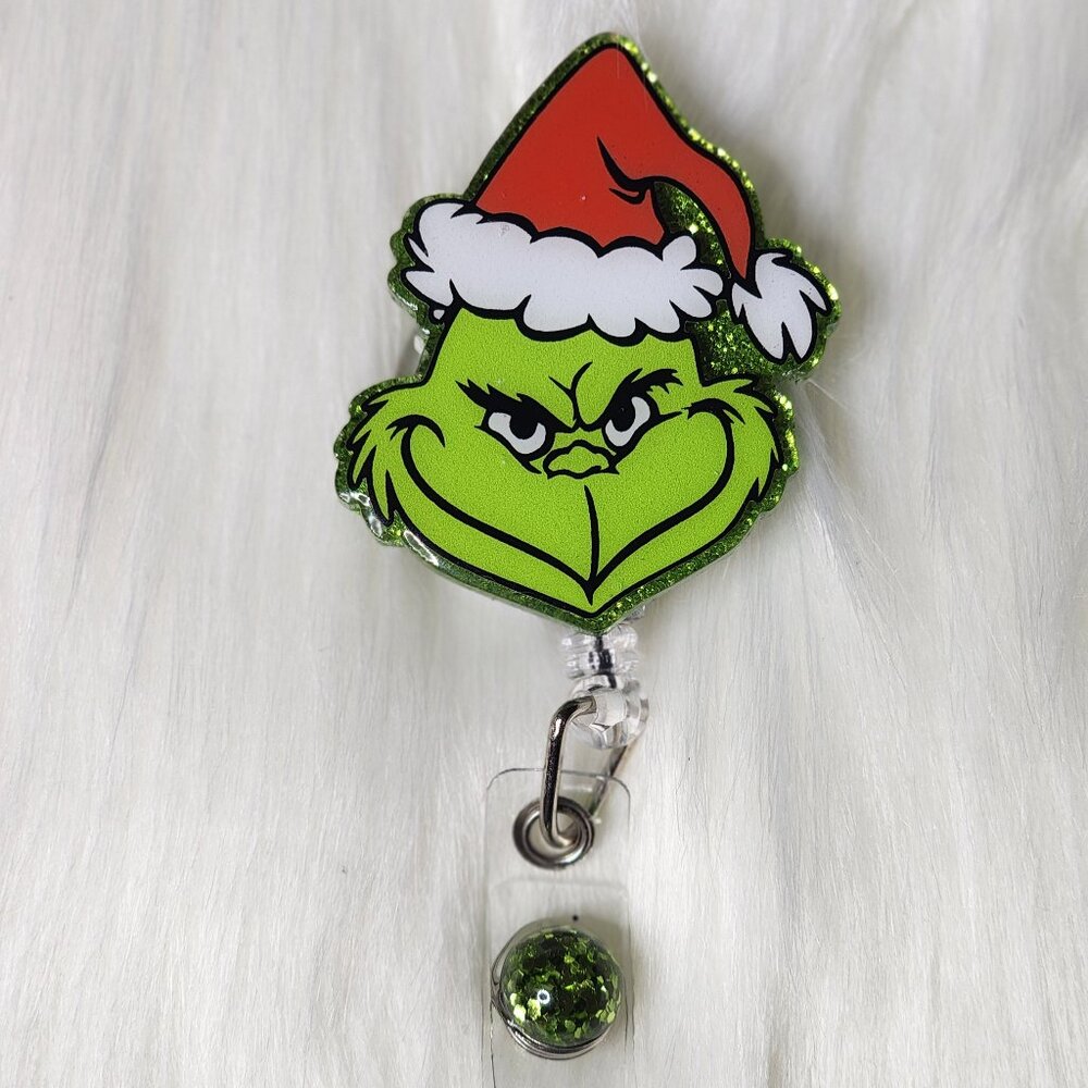 Green Christmas Guy Retractable Badge Reel
